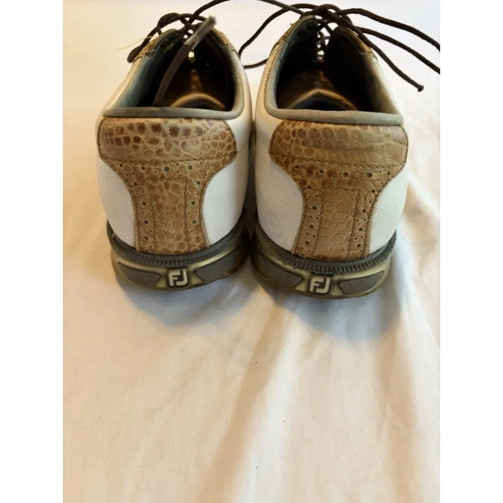 Footjoy Dryjoys Tour Golf Shoes Men's 7 XW Extra Wide Leather Waterproof 53677